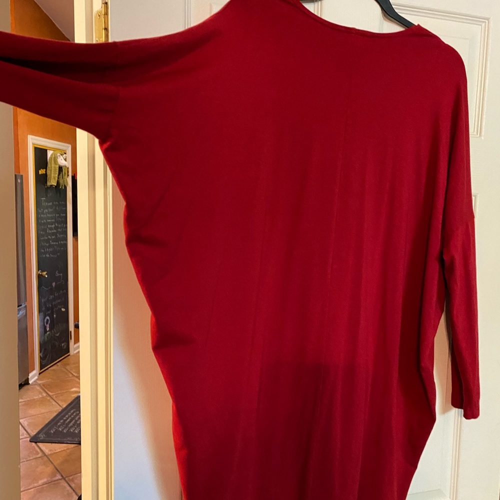 Oversized Red Bryan Walker Tunic Sweater Size Xs - image 6
